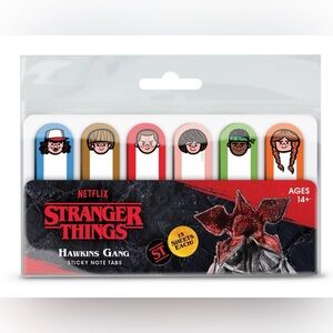Netflix Stranger Things Hawkins Gang Sticky Note Tabs - Red, 15 sheets each